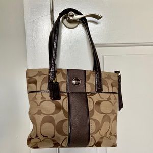 Coach Signature Stripe Shoulder F25771 Purse